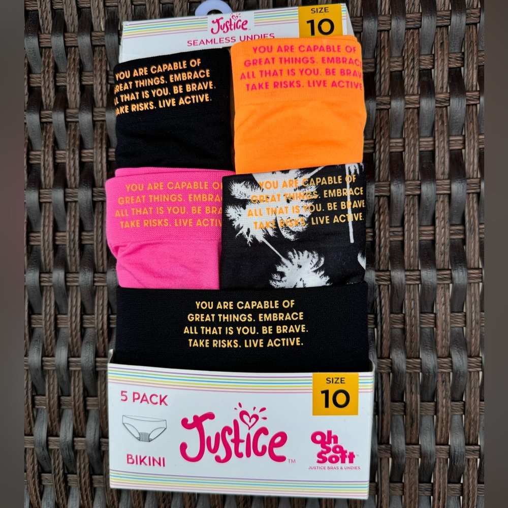 Justice 5 pack bikini girls underwear